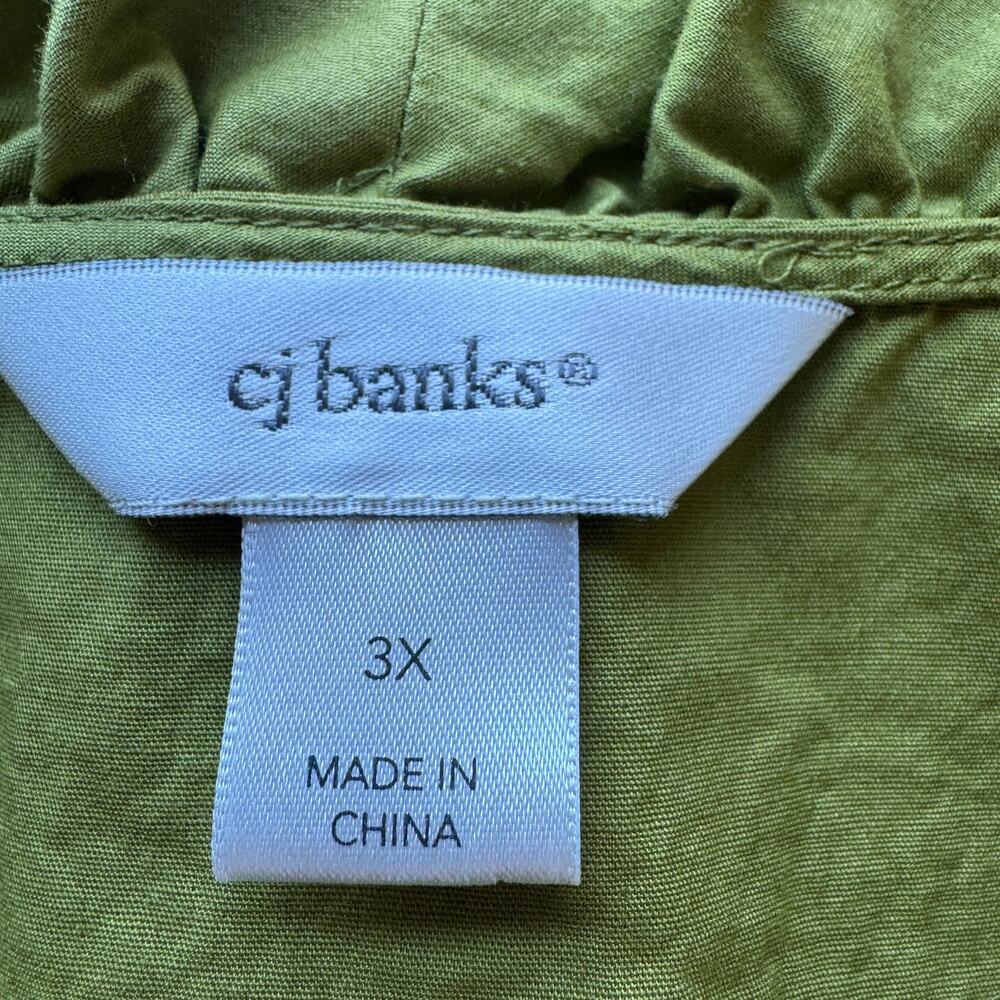 Olive Green Ruffle Blouse - Picture 7 of 10